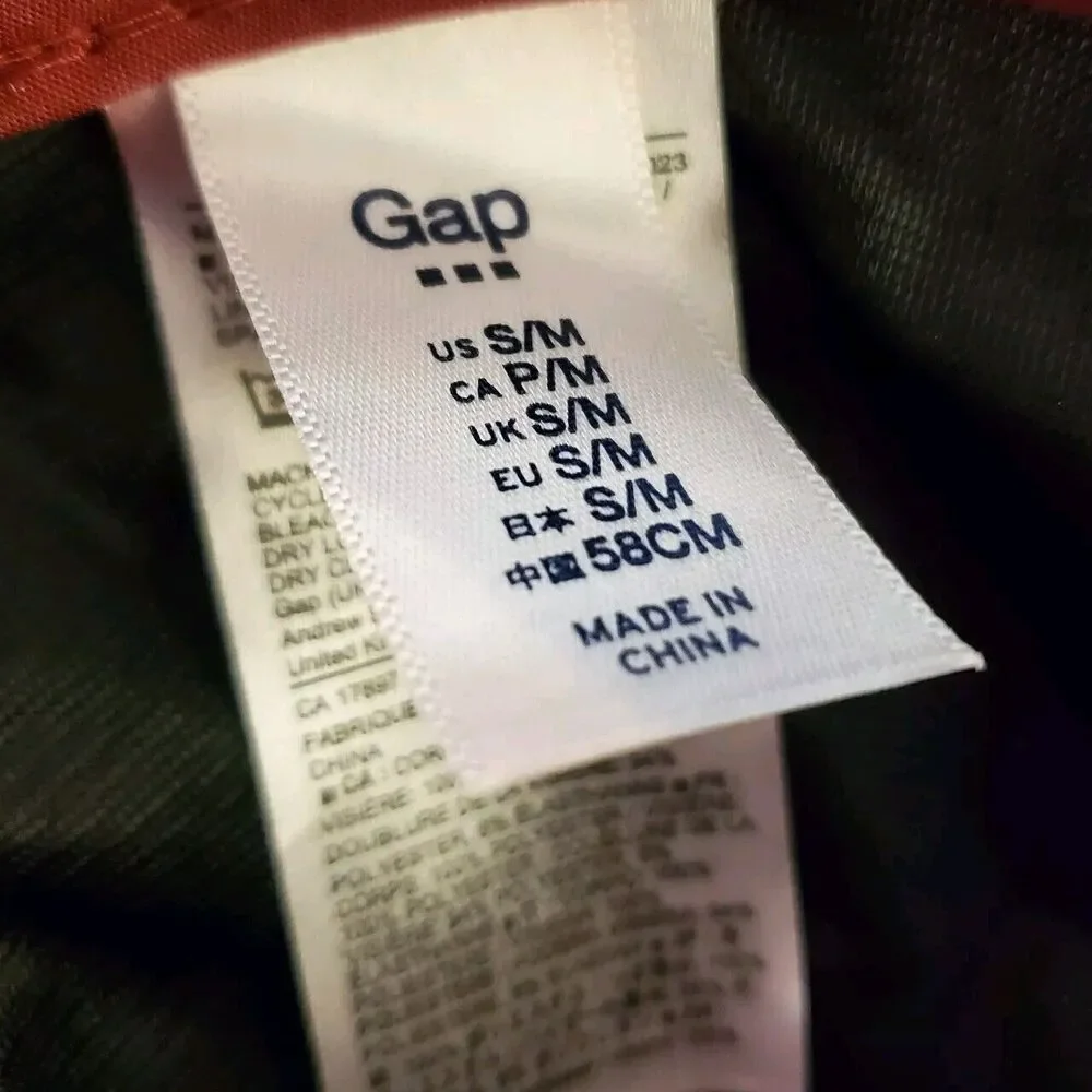GAP Velvet Baseball Cap Women Sz S/M‎ 58cm Red Delicious Adjustable Strap Unisex